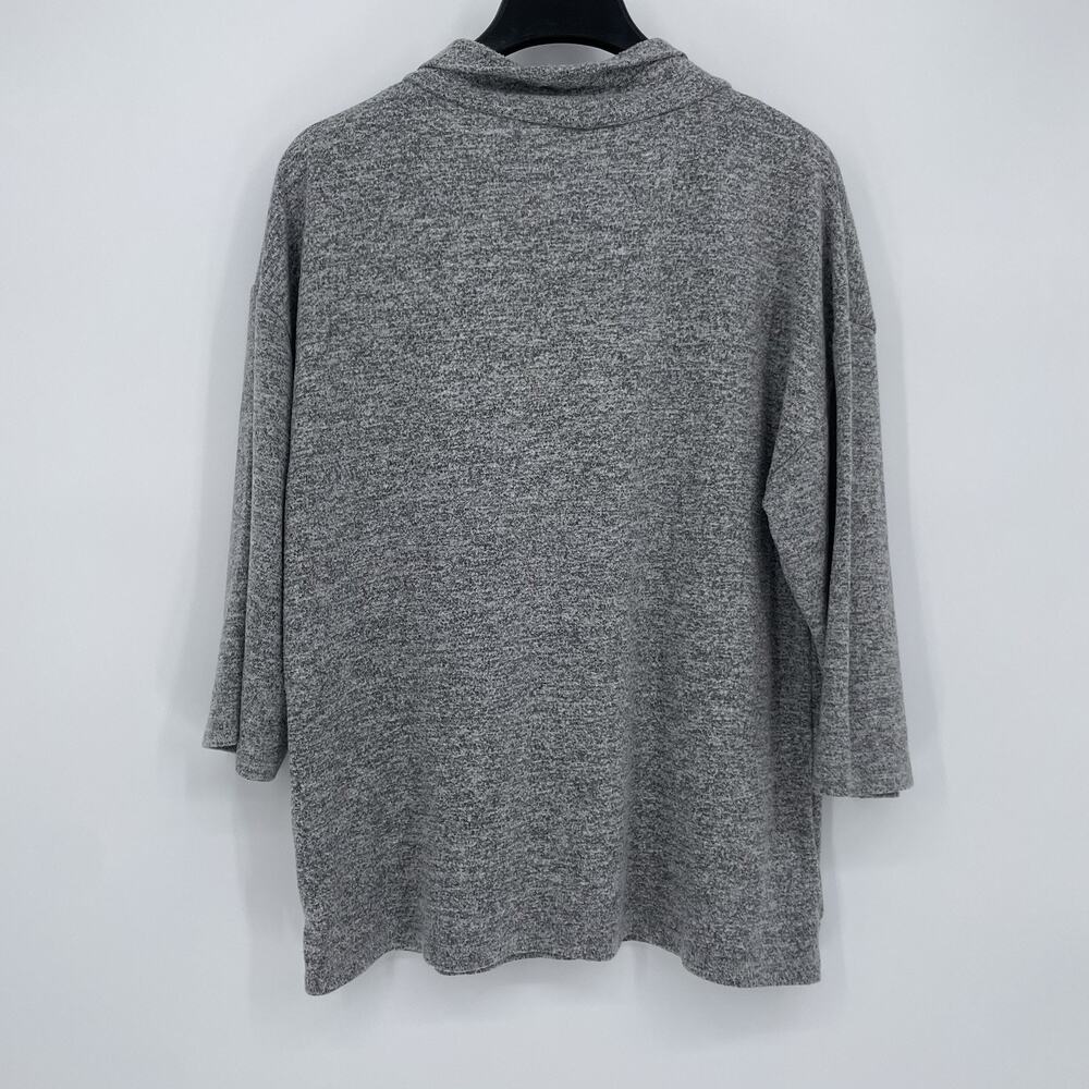 Workshop Republic Women's XL Cowl Neck 3/4 Sleeve Stretch Top Gray Cozy Soft EUC - Picture 3 of 7